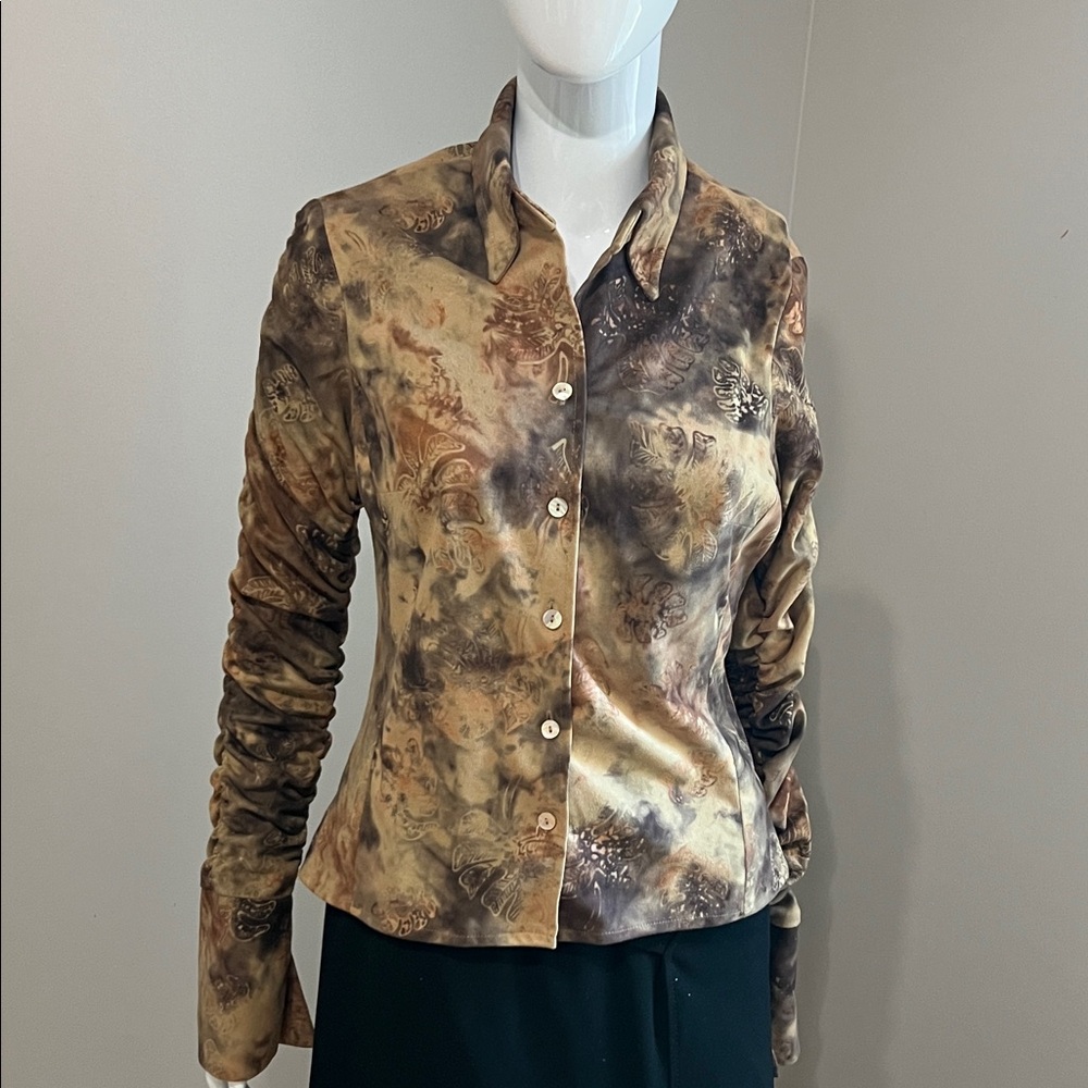 Franco Mirabelli Patterned Button-Down Women's Shirt Size S/P